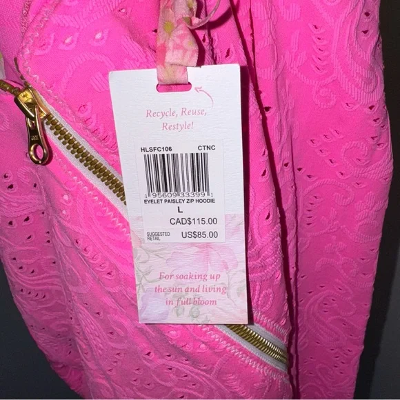 Loveshackfancy X Hurley Collaboration L Neon Pink Floral Eyelet Jacket Skirt Set